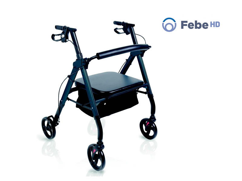 Rollator Bariatrico Febe HD in Alluminio | Portata 180Kg | Pieghevole RH547